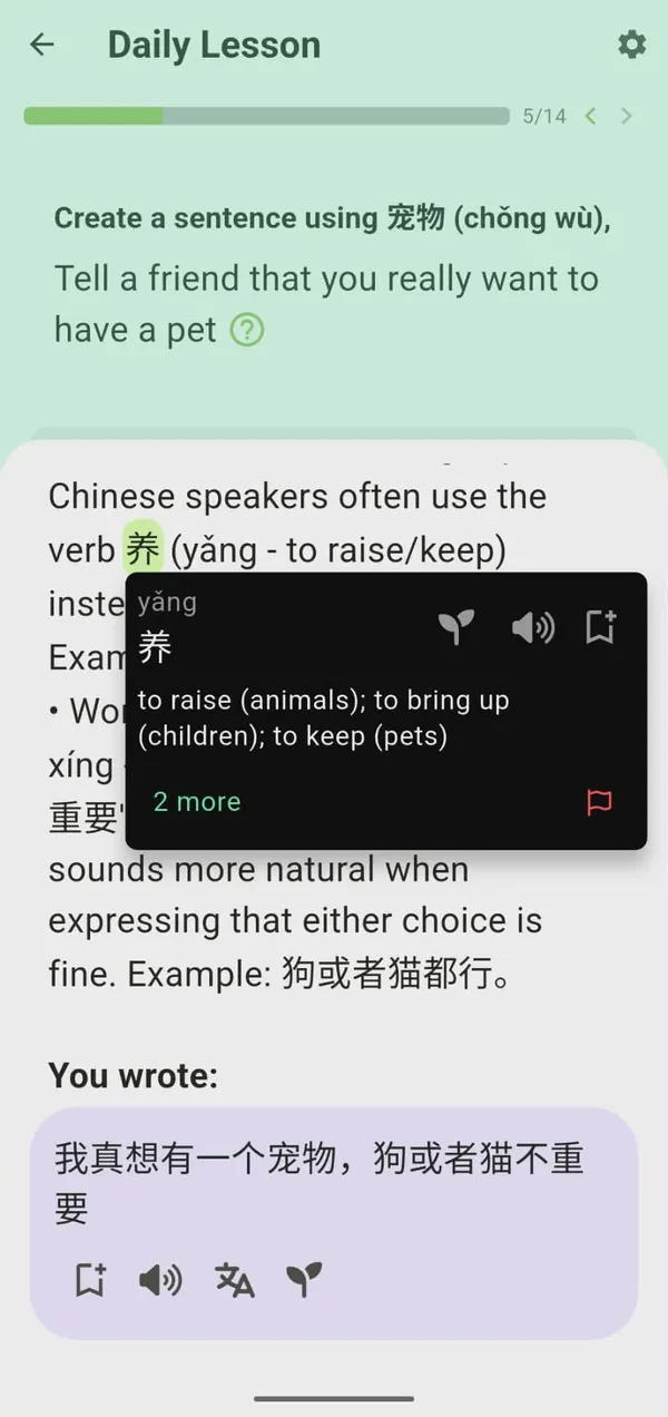 Sentence Feedback